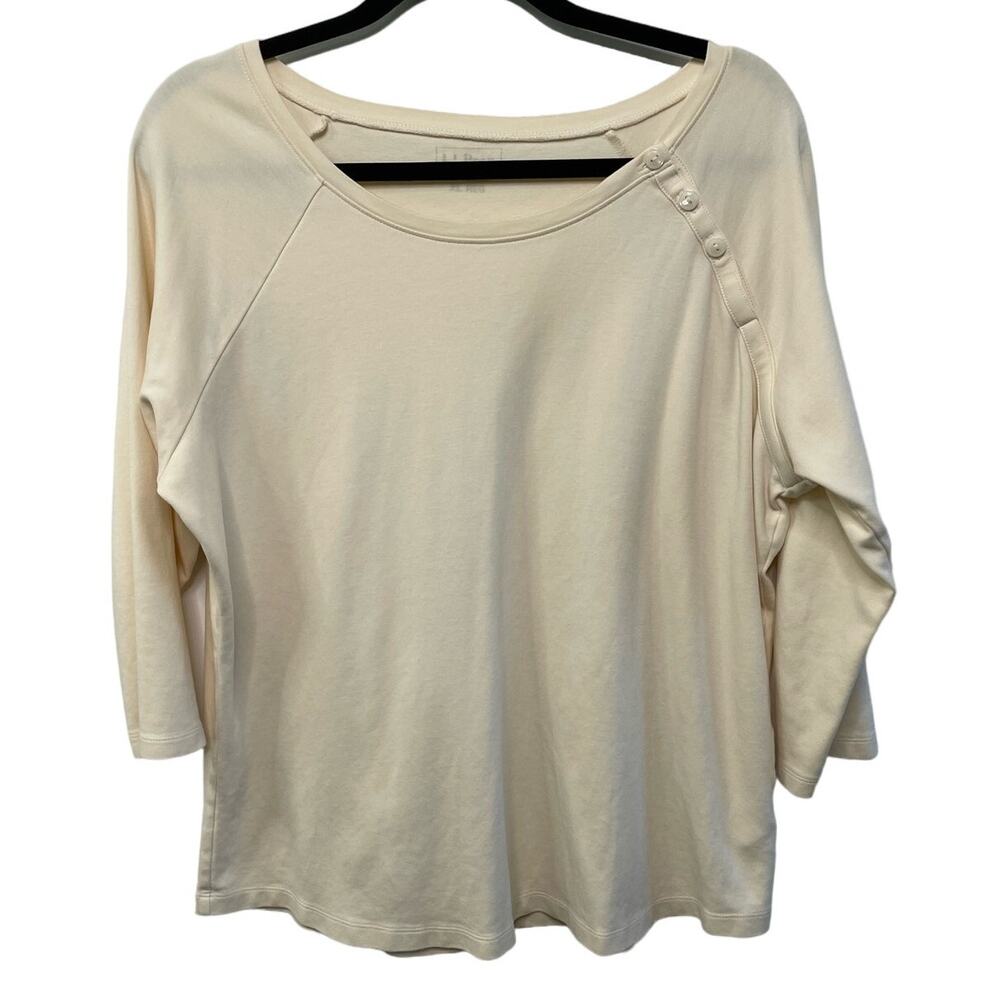 L.L. Bean Cream Button-Detail Blouse